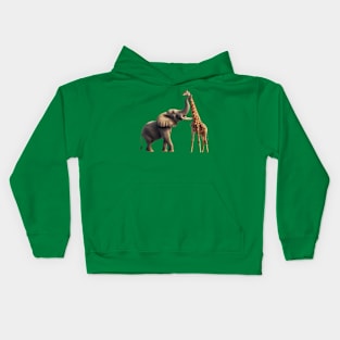 elephant vs giraffe Kids Hoodie